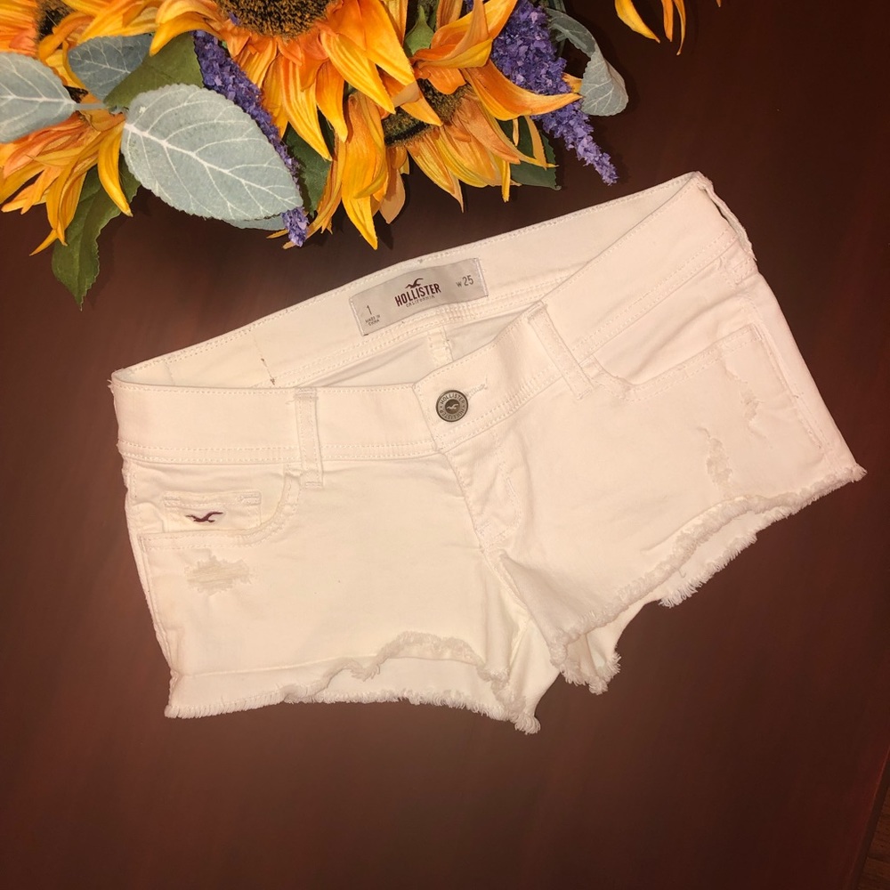 Hollister Distressed White Denim